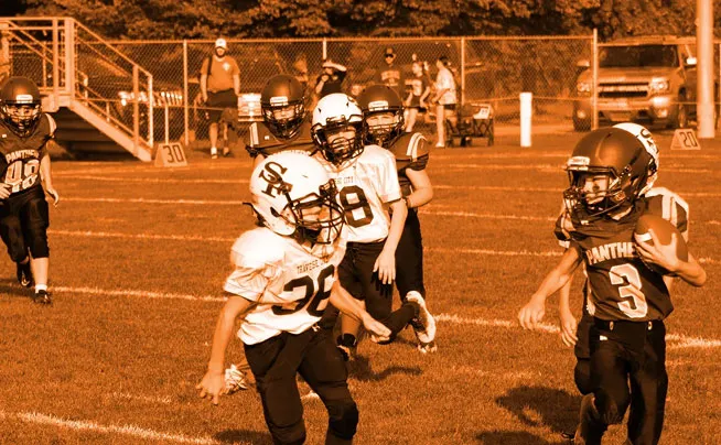Children playing football